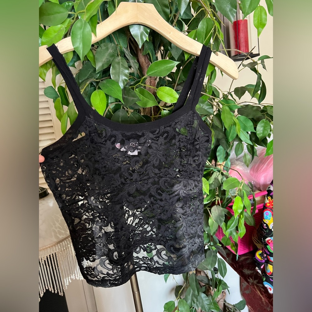 Victoria's Secret Black Lace Crop Camisole